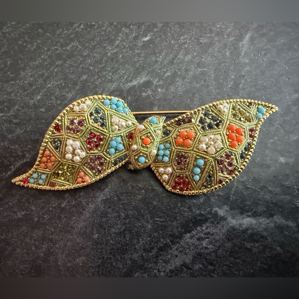 Vintage D’Orlan Buried Treasure bow brooch